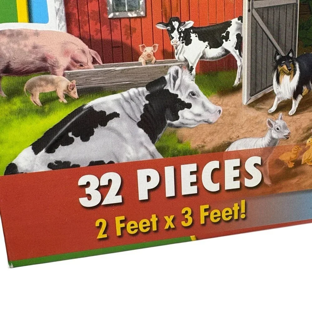 Melissa & Doug Busy Barn Large Floor Puzzle Farm 2 Feet X 2 Feet 32 Pieces